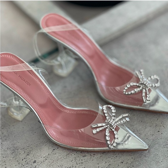 Elegant Silver and Pink Women's Heels - Picture 2 of 7